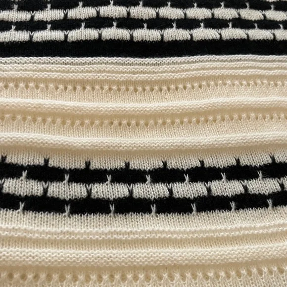 SHEIN Cream and Black Striped Crochet Midi Dress - Picture 15 of 15